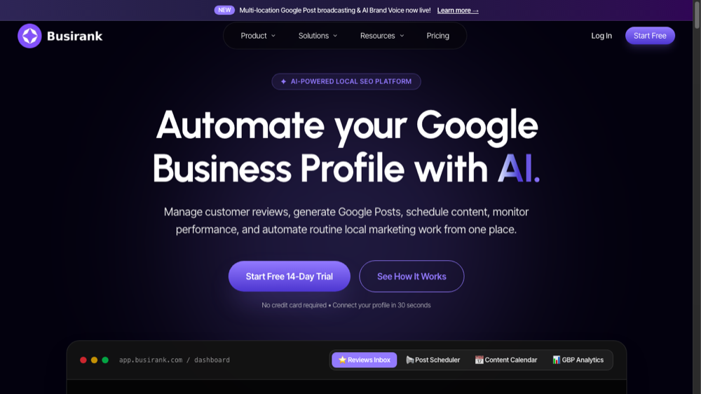 Busirank — AI Google Business Profile Automation